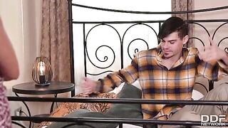 Ddf Network -  Two Scorching Spanish Skanks Eat Each Other's Fish Tapas Before Trying Roommate's Chorizo