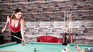Ddf Network -  Busty Broad Kitana Lure Puts a Pool Cue in Her Pussy Before She Gets Smacked by Her Bf's Eightball