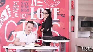 Ddf Network -  Tasty Italian Tutor Valentina Nappi Gives Her Student a Pop Quiz in Her Mouth