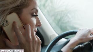 Naughty America - Busty Blonde Kayla Paige fucks mechanic with husband's permission