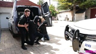 Ddf Network -  Slutty Policewoman Cherry Kiss has Three Holes Stuffed at Crime Scene