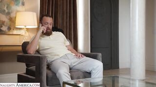 Naughty America - Catalina Ossa fucks friend's husband's cock after catching him sniffing her panties