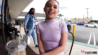 Bang - Aria Valencia Flashes Her Rock Hard Nipples In Public