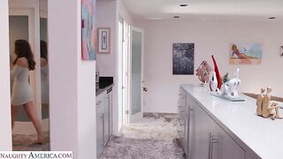 Naughty America - Married man can't help but fuck his wife's friend, Mae Milano...