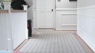 Family XXX - Mina Goes Below Stepbros Belt For BBC