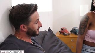 Naughty America - Busty Ebony beauty, Jaymee Green, gets dicked down by friend's brother