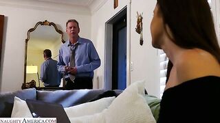 Naughty America - Naughty babe Athena Heart gets caught masturbating by her friend's dad