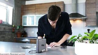 Naughty America - Busty cougar Wendy Raine is amazed by her boyfriend's son's big cock