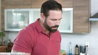 Naughty America - Busty Blonde Emma Shay loves to work some big meat