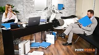 Porn World - Stressed CEO Scarlett Jones Relaxes During Office Sex With Hung Employee