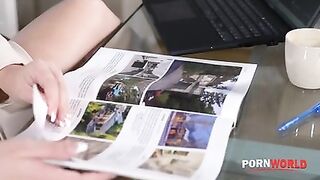 Porn World - Horny Real Estate Agent Miss Jackson Takes DP Drilling In The Office