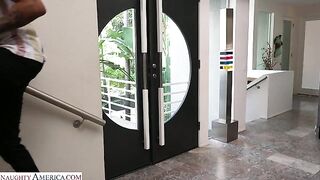 Naughty America - British MILF Katy Jayne takes a big black cock from son's coach