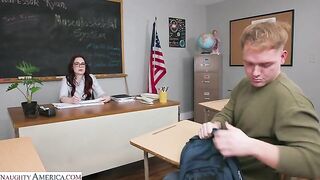 Naughty America - Professor Jessica Ryan is feeling naughty and wants to be pleasured in class