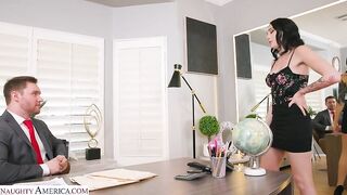 Naughty America - Desperate wife, Charlotte Sins, takes on a big cock to save her husband's job