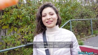 Public Agent - Big dick public blowjob and POV sex