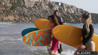 Blacked - Insatiable Beach Babe Octokuro Gets DPed By Two BBCs