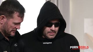 Porn World -  Cock Hungry Criminal Sladyen Skaya Tempts Police Officers Into DP Action