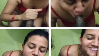 Beautiful Girl Giving Blowjob and Taking Cum On Mouth