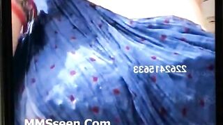 Aditi Mistry Nude Boobs N!pples Expose in Transparent Wet Blue Saree Live